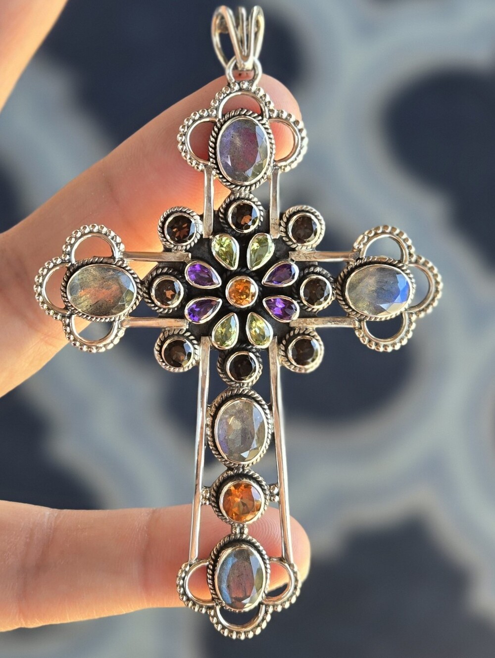 NICKY BUTLER RAJ COLLECTION LIMITED EDITION 925 Sterling Silver Cross Pendant NB